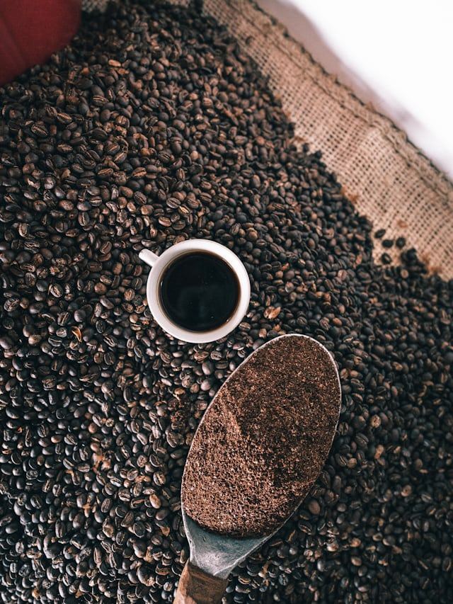 Coffee beans after roasting
